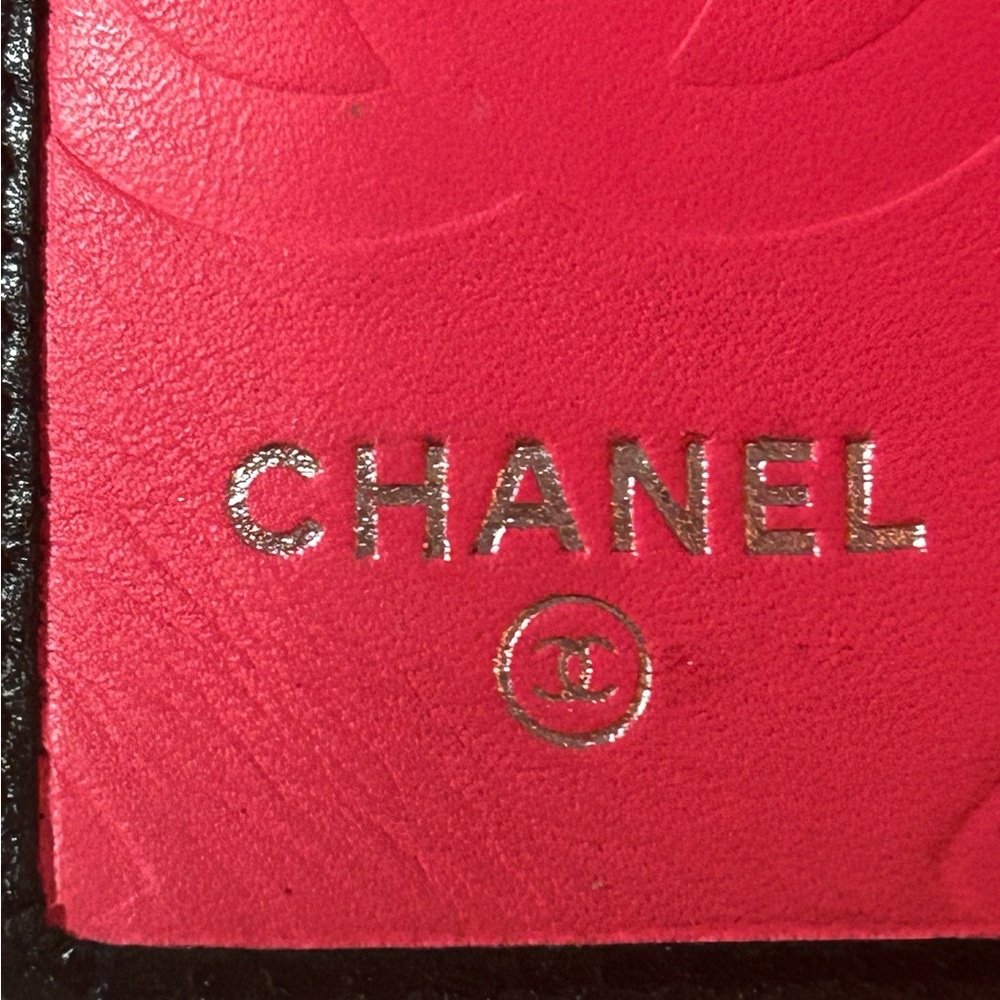 EUC Chanel Black Leather Cambon Ligne Bifold Wallet /Patent Leather Logo Cs/COA - Picture 5 of 13